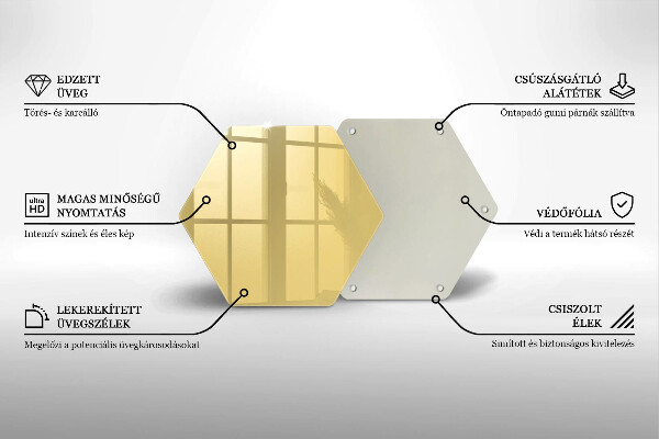 Deska szklana kuchenna Kolor żółty