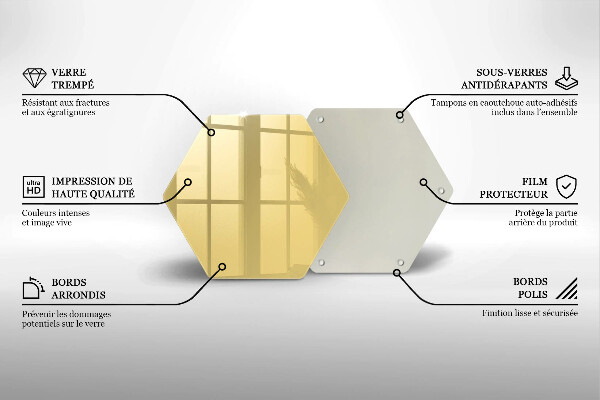 Deska szklana kuchenna Kolor żółty