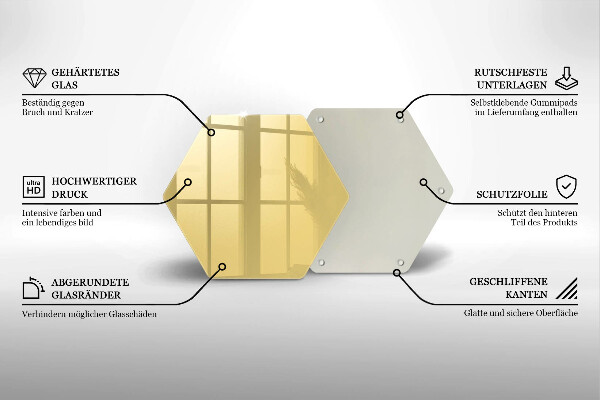 Deska szklana kuchenna Kolor żółty