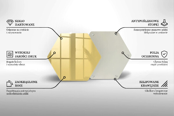 Deska szklana kuchenna Kolor żółty