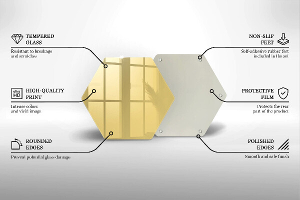 Deska szklana kuchenna Kolor żółty