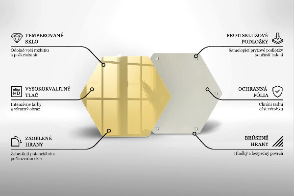 Deska szklana kuchenna Kolor żółty