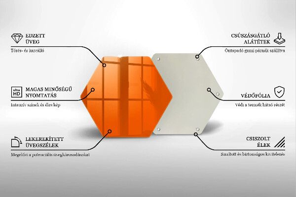 Deska szklana kuchenna Kolor pomarańczowy