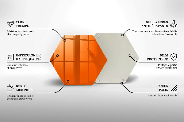 Deska szklana kuchenna Kolor pomarańczowy