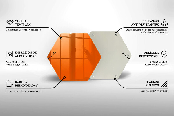 Deska szklana kuchenna Kolor pomarańczowy