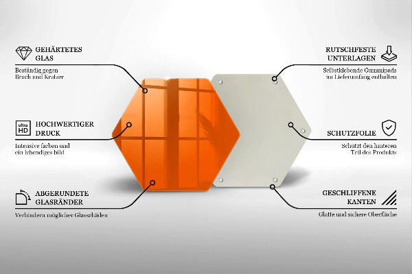 Deska szklana kuchenna Kolor pomarańczowy