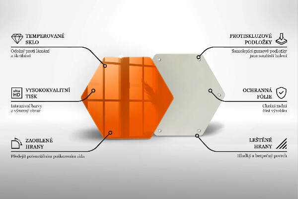 Deska szklana kuchenna Kolor pomarańczowy