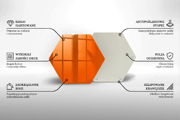 Deska szklana kuchenna Kolor pomarańczowy