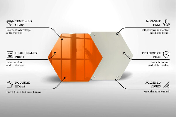 Deska szklana kuchenna Kolor pomarańczowy