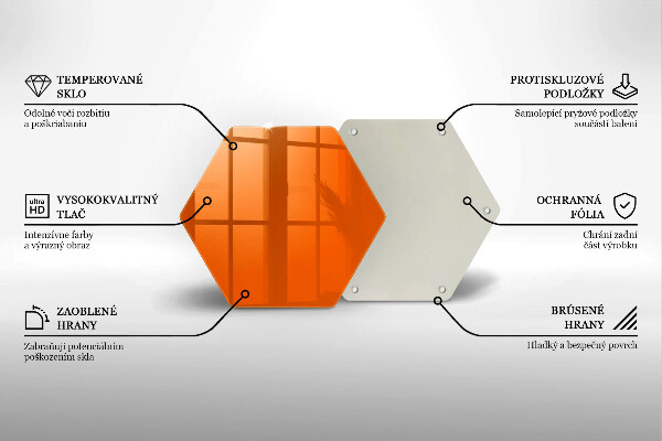 Deska szklana kuchenna Kolor pomarańczowy