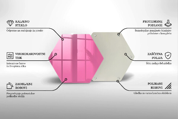Deska szklana kuchenna Kolor różowy