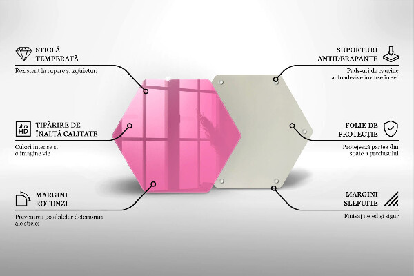 Deska szklana kuchenna Kolor różowy