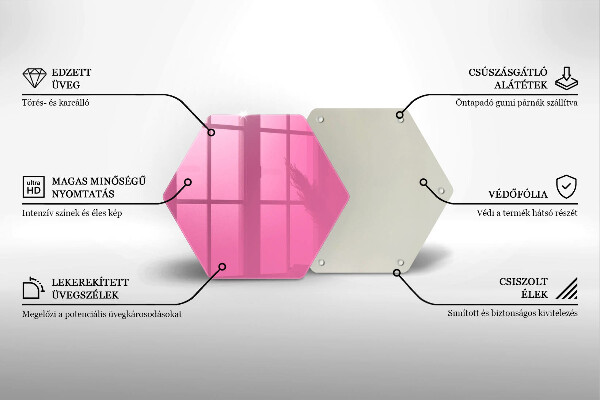 Deska szklana kuchenna Kolor różowy