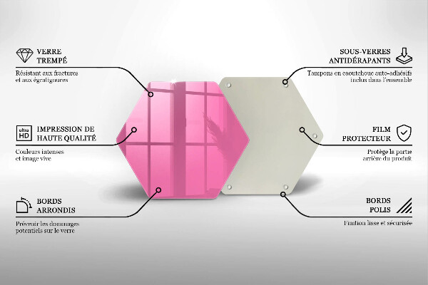 Deska szklana kuchenna Kolor różowy