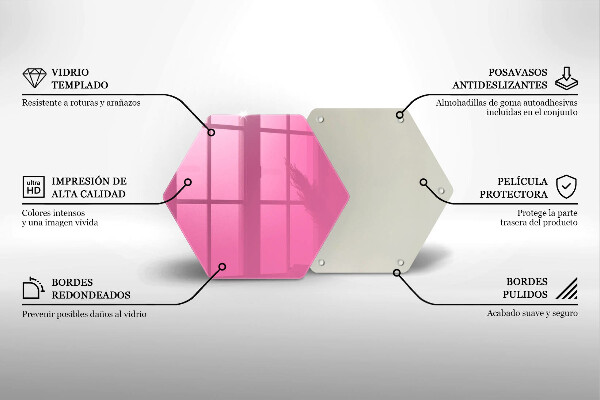 Deska szklana kuchenna Kolor różowy