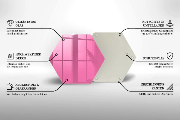Deska szklana kuchenna Kolor różowy