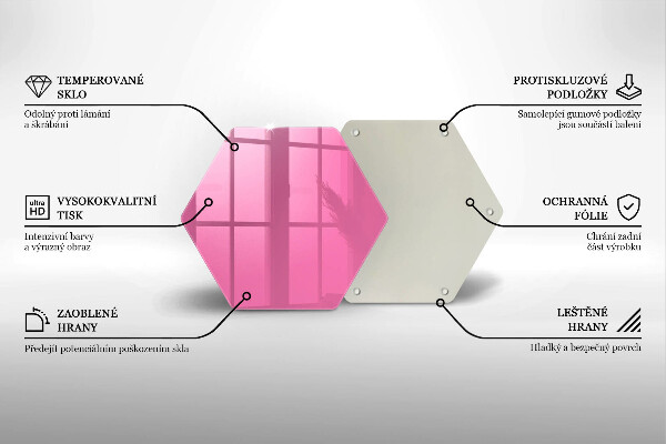 Deska szklana kuchenna Kolor różowy