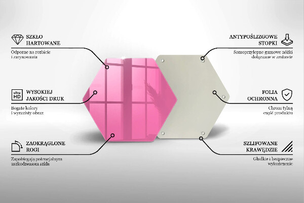 Deska szklana kuchenna Kolor różowy