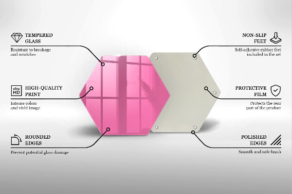 Deska szklana kuchenna Kolor różowy