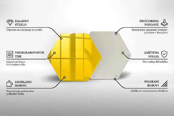 Deska szklana kuchenna Kolor żółty