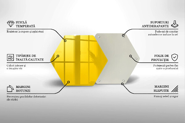Deska szklana kuchenna Kolor żółty