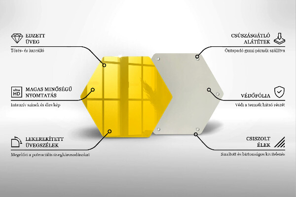 Deska szklana kuchenna Kolor żółty