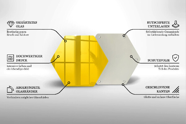 Deska szklana kuchenna Kolor żółty