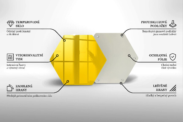 Deska szklana kuchenna Kolor żółty