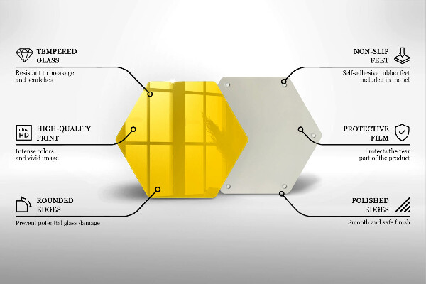 Deska szklana kuchenna Kolor żółty