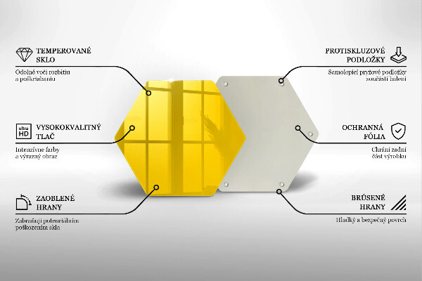 Deska szklana kuchenna Kolor żółty