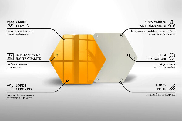 Deska szklana kuchenna Kolor ciemny żółty
