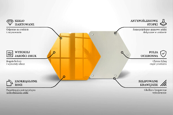 Deska szklana kuchenna Kolor ciemny żółty