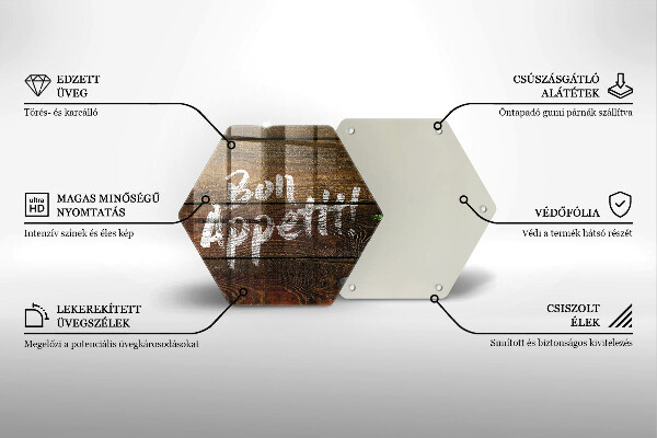 Deska szklana do kuchni Deski napis Bon Appetit