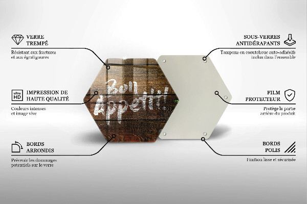 Deska szklana do kuchni Deski napis Bon Appetit