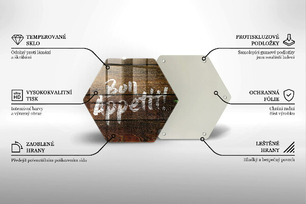 Deska szklana do kuchni Deski napis Bon Appetit