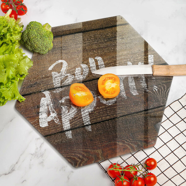 Deska szklana do kuchni Deski napis Bon Appetit