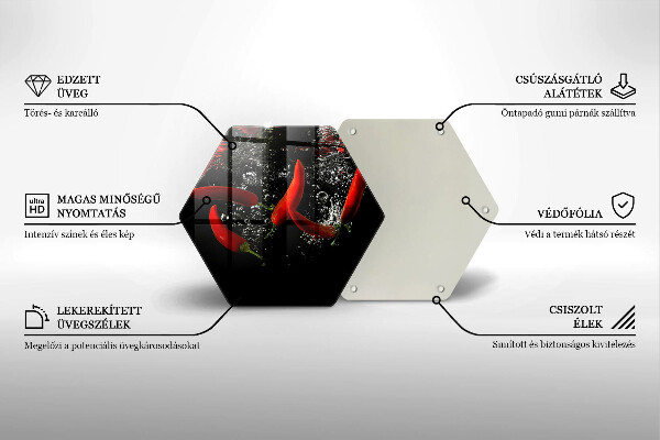 Deska szklana do kuchni Papryczki chili w wodzie