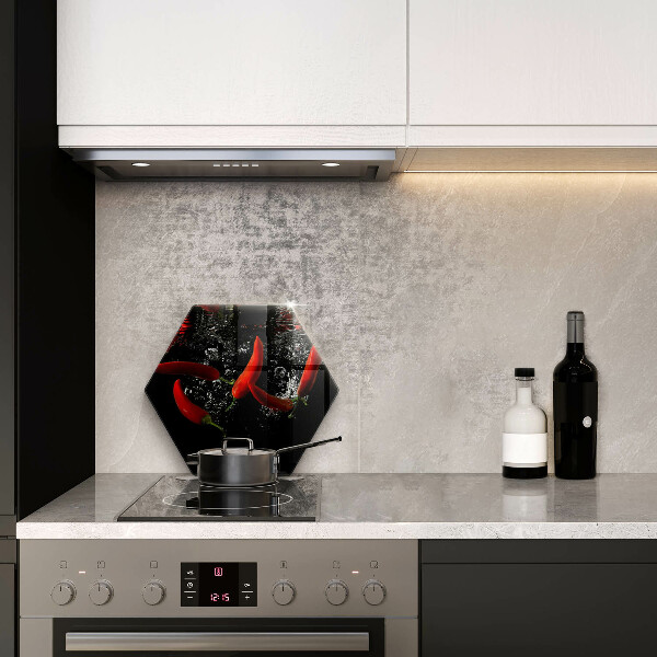 Deska szklana do kuchni Papryczki chili w wodzie