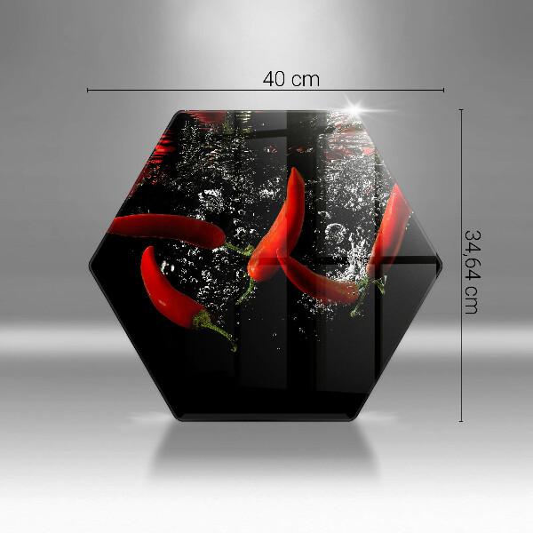 Deska szklana do kuchni Papryczki chili w wodzie