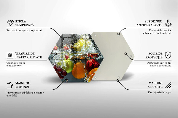 Deska szklana do kuchni Soczyste owoce w wodzie