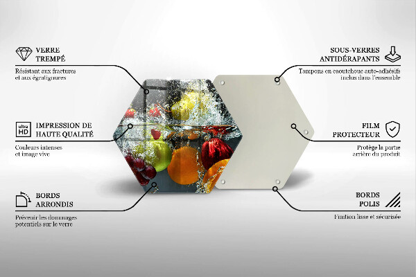 Deska szklana do kuchni Soczyste owoce w wodzie