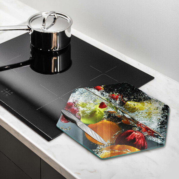 Deska szklana do kuchni Soczyste owoce w wodzie