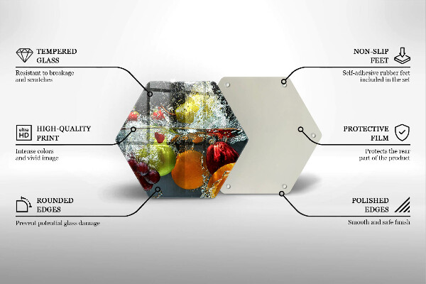 Deska szklana do kuchni Soczyste owoce w wodzie