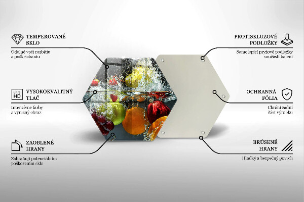 Deska szklana do kuchni Soczyste owoce w wodzie