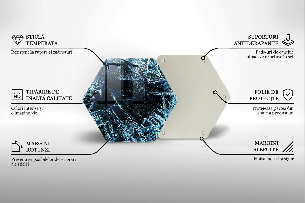 Deska szklana do kuchni Struktura ostry lód