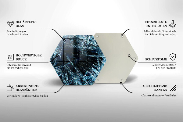 Deska szklana do kuchni Struktura ostry lód