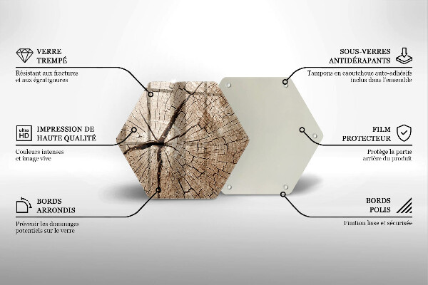 Deska szklana do kuchni Przekrój drzewa