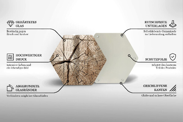 Deska szklana do kuchni Przekrój drzewa