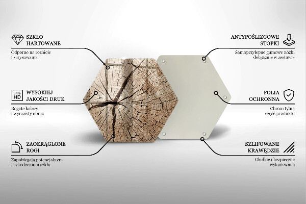 Deska szklana do kuchni Przekrój drzewa