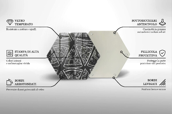 Deska szklana do kuchni Ilustracja pizza